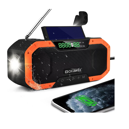 Goxawee 5000mAh Solar Hand Crank Emergency Radio