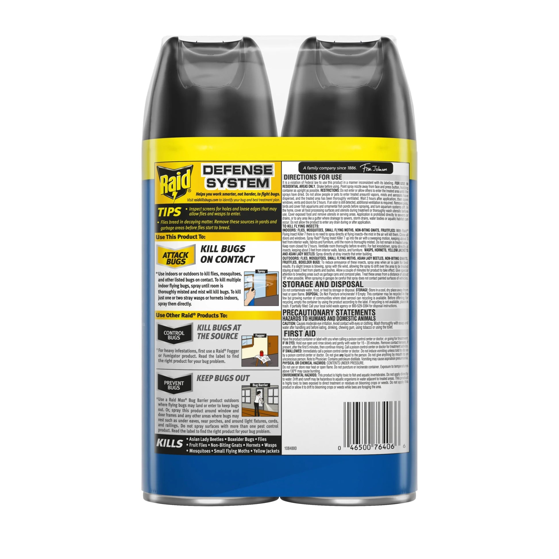 Flying Insect Killer Bug Spray 7, Get Rid of Flies & Other Bugs Indoors & Out, 15 Oz, 2 Count