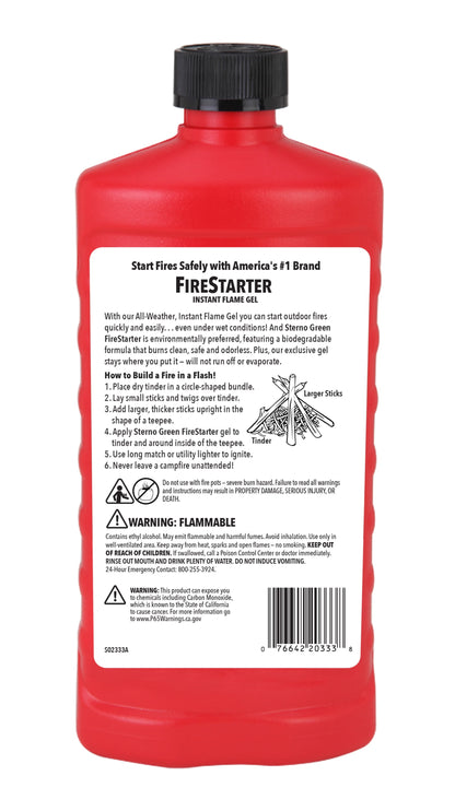 Brand Instant Flame, All-Weather, Fire Starter Gel, 16Oz, Quantity 1