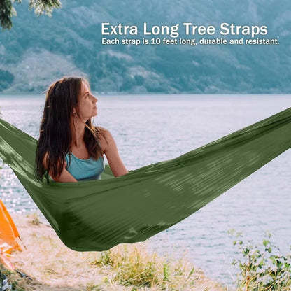 Hammock Lightweight Single Camping Hammock Support 400 Lbs (Green)