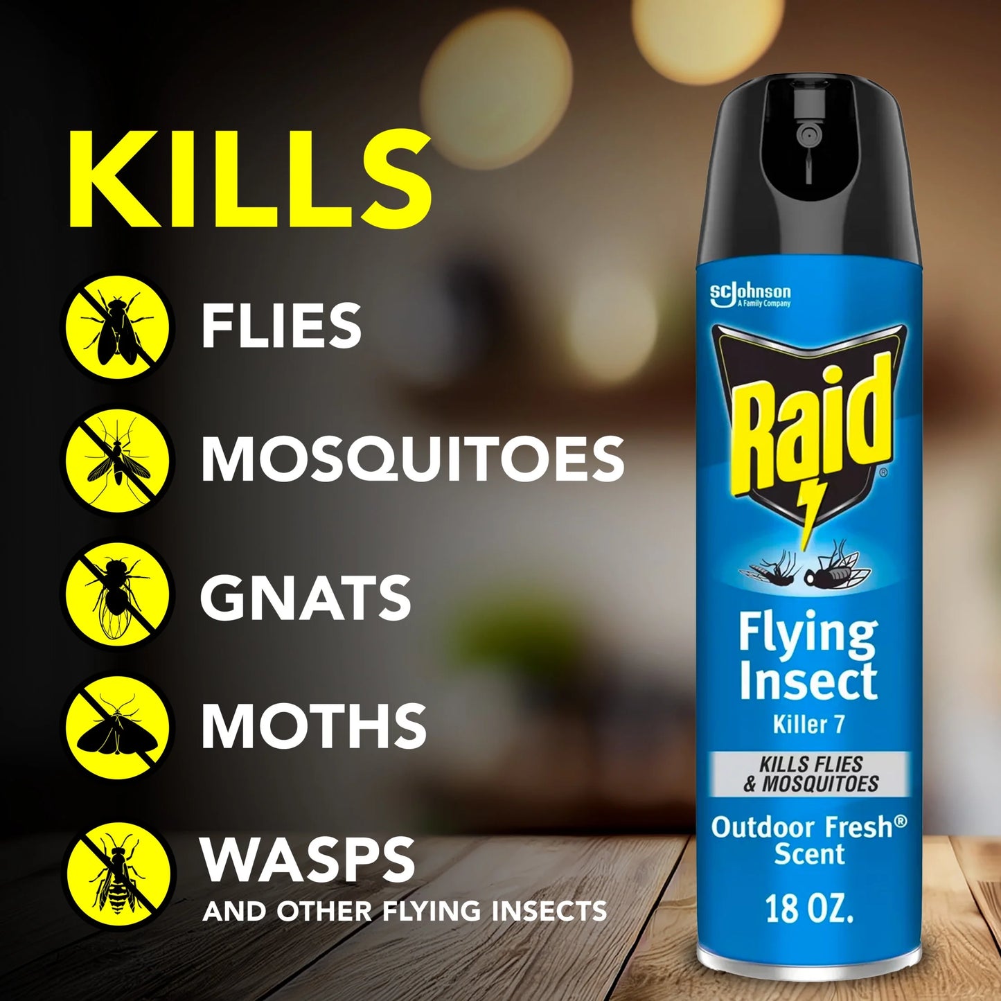 Flying Insect Killer Bug Spray 7, Get Rid of Flies & Other Bugs Indoors & Out, 15 Oz, 2 Count