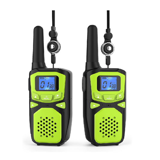 Portable Adult Two-Way Walkie Talkie 2 Pack Green