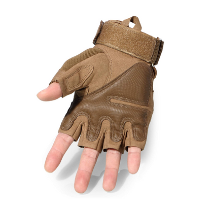 Tactical Fingerless Gloves M-Size Brown