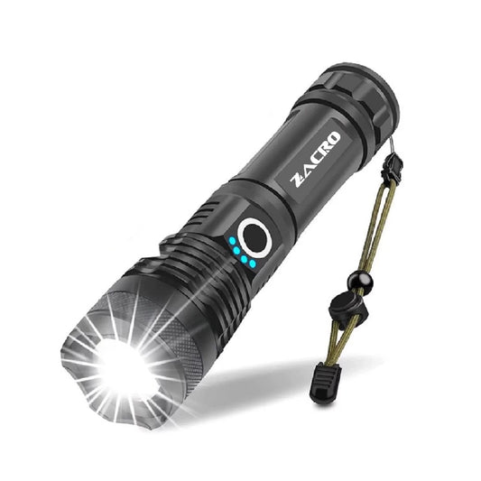 90000 High Lumens Zacro Rechargeable LED Flashlight