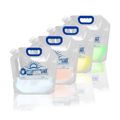 Collapsible Water Container Bag 1.3 Gallon 4 Pack