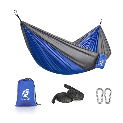 Single Lightweight Camping Hammock Blue/Gray