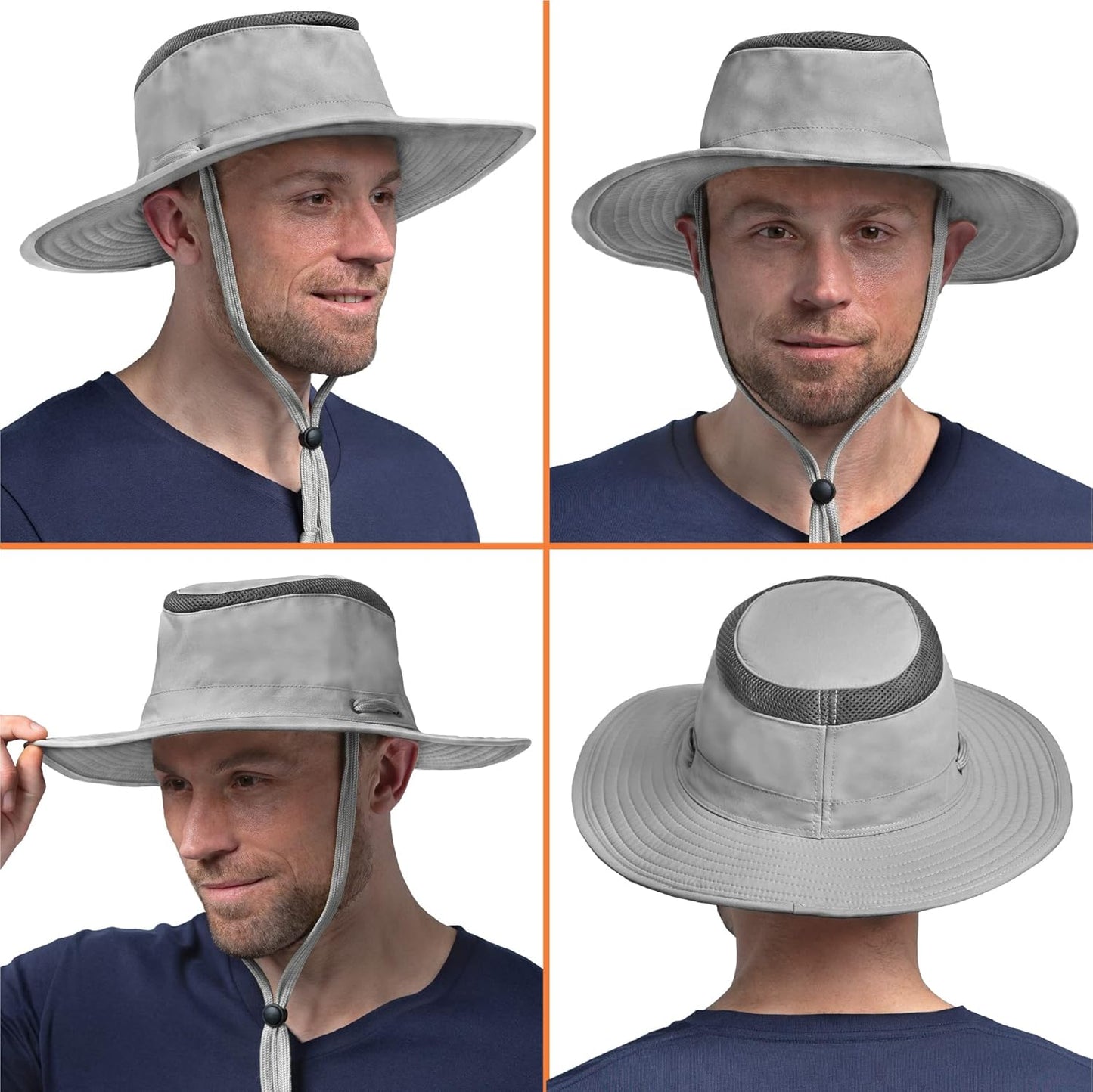 Wide Brim Sun Hat for Men Women, Sun Protection UV Hat, Safari Hiking Boonie Hat