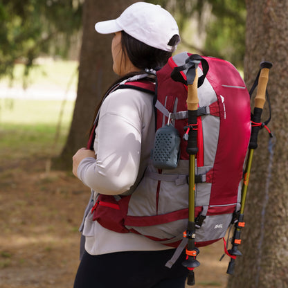 2-In-1 Family Pack, 35 Liter Hiking Backpack with Detachable 15 Liter Daypack, Red