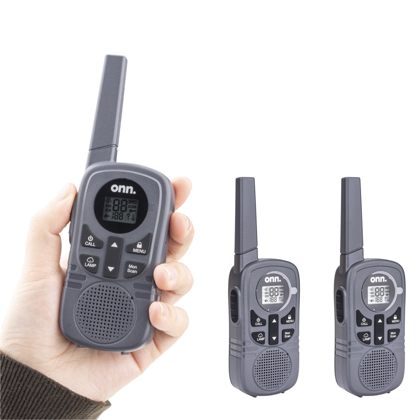 16 Miles Walkie Talkies 2 Pack with Two Way Radios, LED Light, 121 Privacy Channels