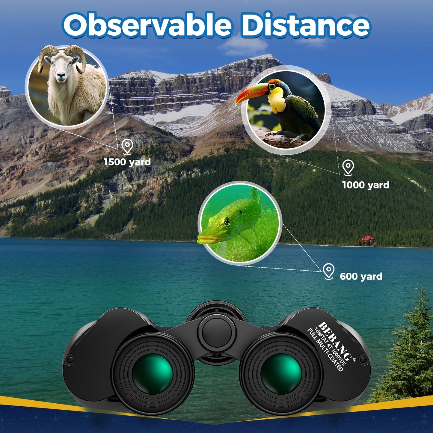 20X50 Binoculars for Adults, HD High Powered Binoculars, Waterproof Binoculars for Bird Watching Hunting Camping