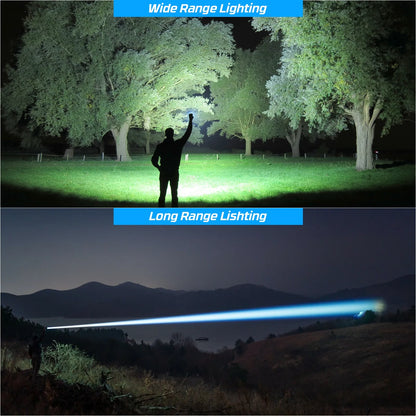 Rechargeable Flashlights 350000 High Lumens - 2 Pack, Super Bright 12 Hours Long Life LED Flashlight with 5 Modes, High Powered Flash Light for Home, Outdoor