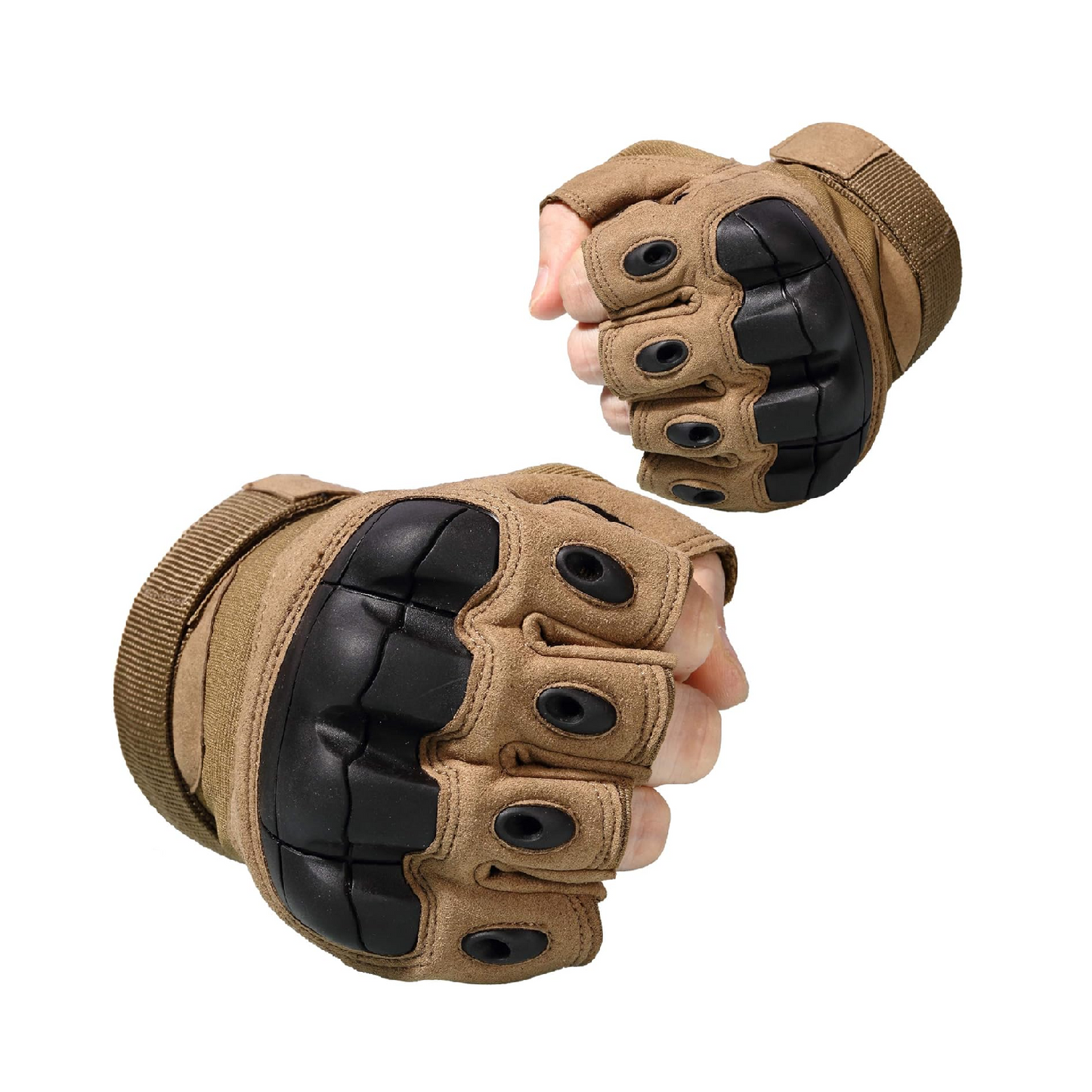 Tactical Fingerless Gloves M-Size Brown