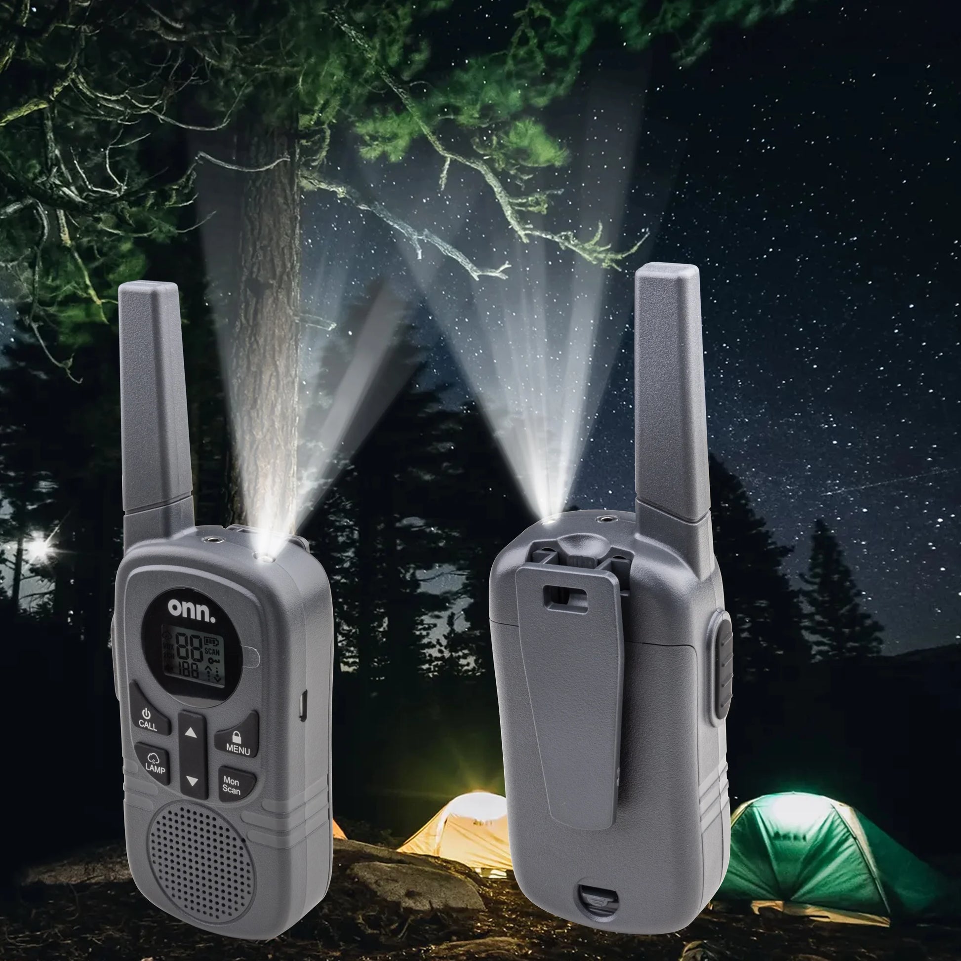 23 Mile Walkie Talkie 3 Pack with Two Way Radios, LED Light, 22 FRS Channel Options