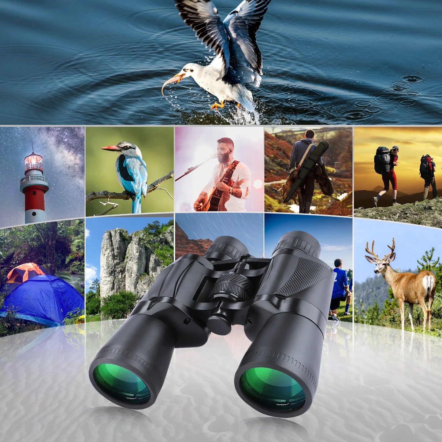 20X50 Binoculars for Adults, HD High Powered Binoculars, Waterproof Binoculars for Bird Watching Hunting Camping