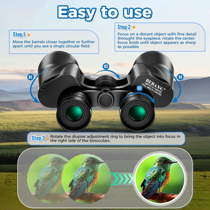 20X50 Binoculars for Adults, HD High Powered Binoculars, Waterproof Binoculars for Bird Watching Hunting Camping