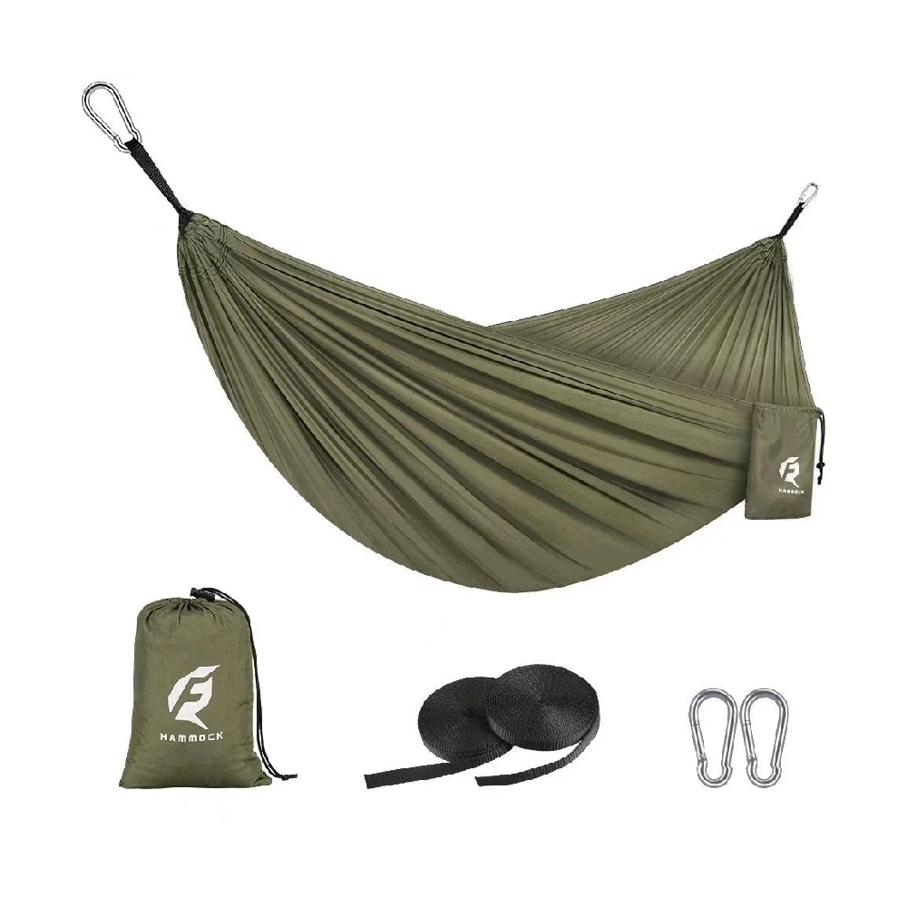 Single Lightweight Camping Hammock Green