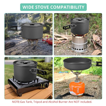 13 Pcs Camping Cookware Set with Mini Stove