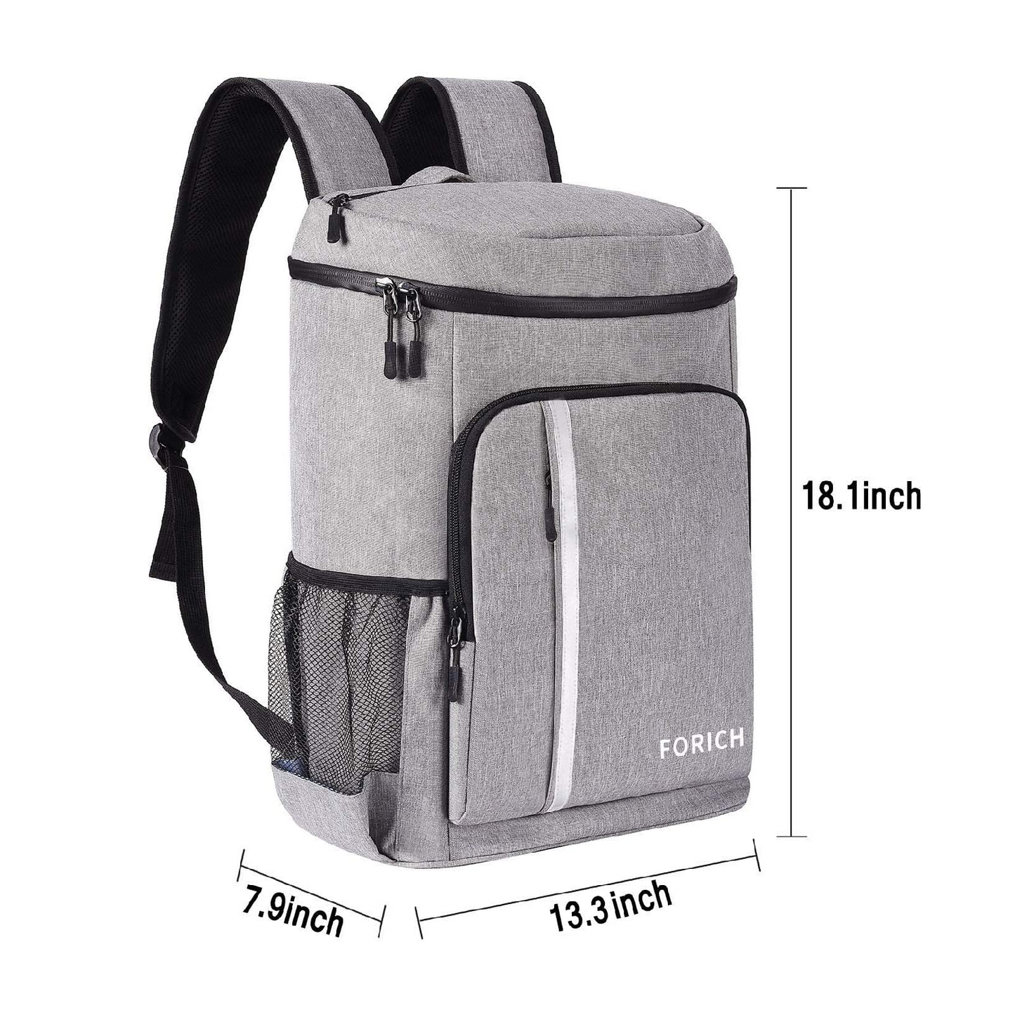 Forich Backpack Cooler Waterproof Gray 30 Cans