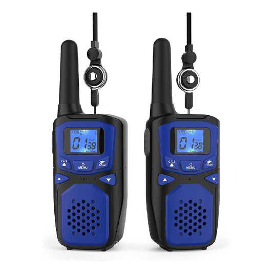 Portable Adult Two-Way Walkie Talkie 2 Pack Blue