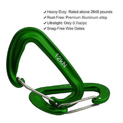 12Kn Outmate Heavy-Duty Carabiner Clips 2 Pieces