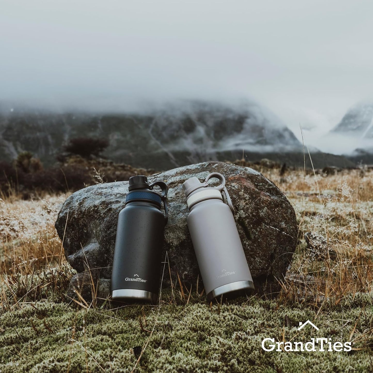 GrandTies Travel Water Bottle 32 Oz Black