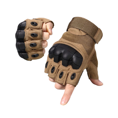 Tactical Fingerless Gloves M-Size Brown