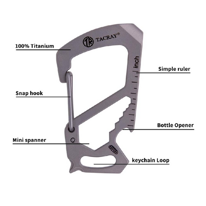 Tacray Titanium Carabiner Keychain Clip