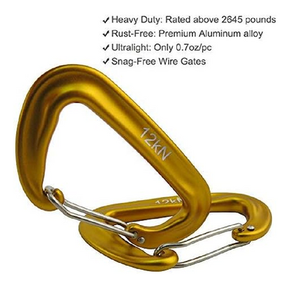 12Kn Outmate Heavy-Duty Carabiner Clips 2 Pieces