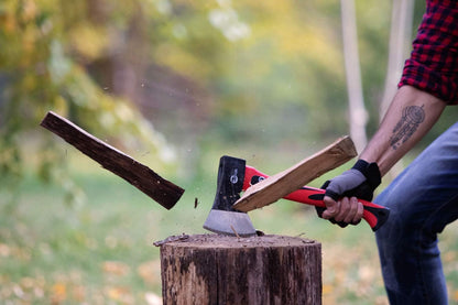 15” Hatchet Axe, 1.8 Lbs, Small Camping Ax, Wood Splitting, Chopping, Shock Absorbing Fiberglass Anti-Slip Handle HT-0262