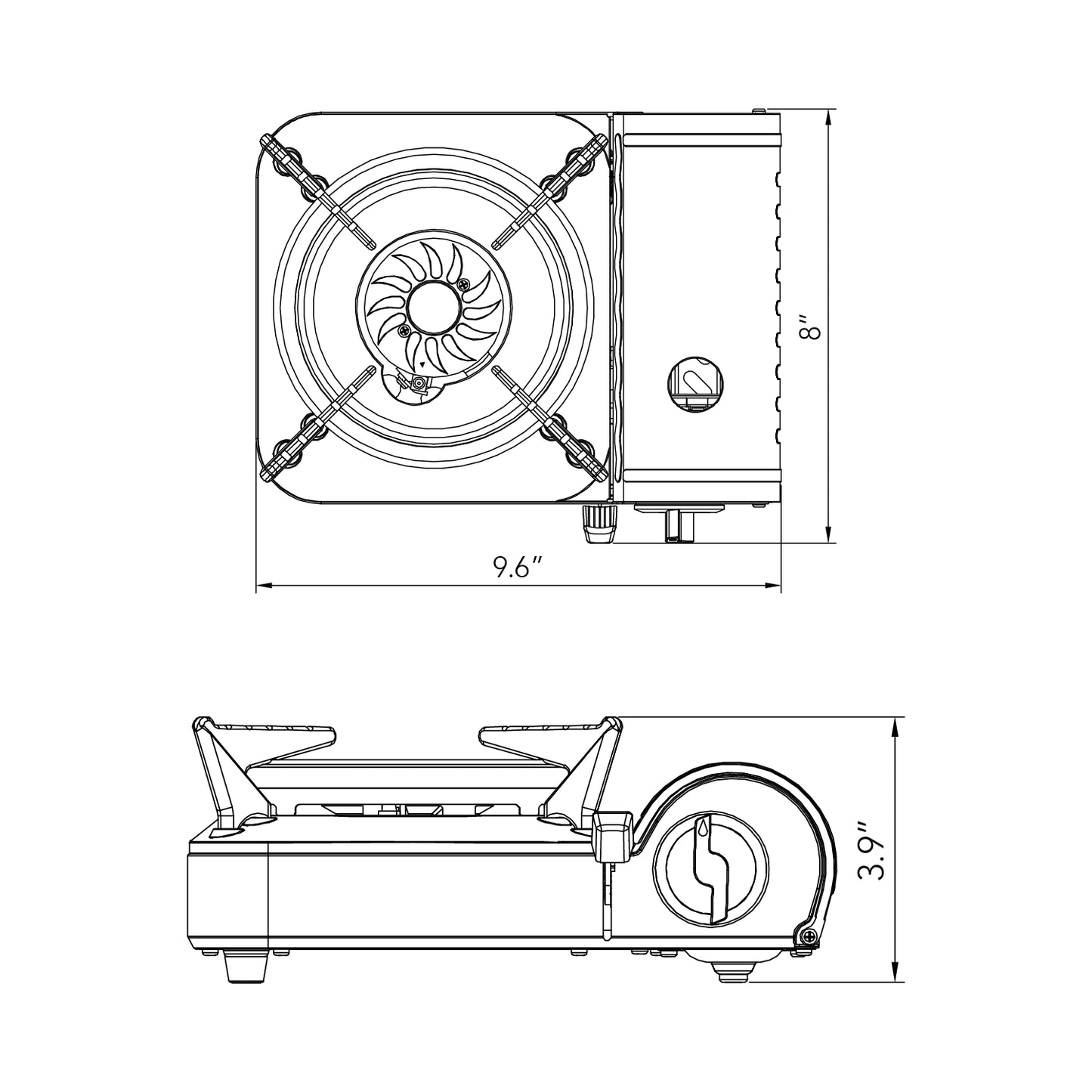 Emergency Gear Camping Mini Butane Portable Gas Stove with Carrying Case