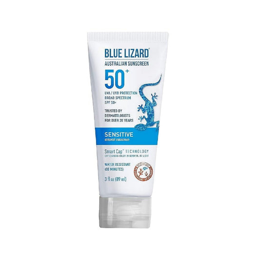 Blue Lizard Sensitive Mineral SPF 50+ Sunscreen Tube 3 Oz