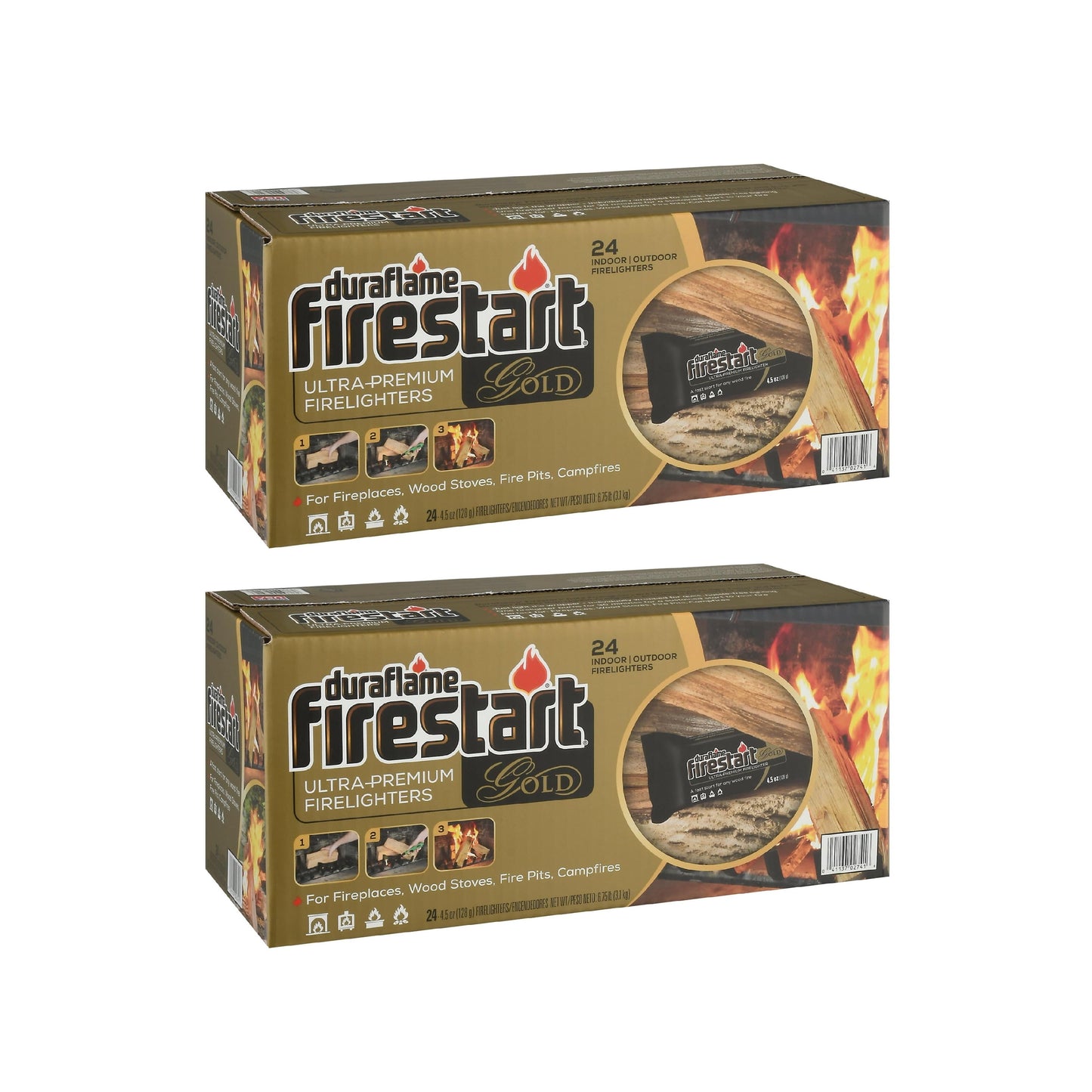 Duraflame Gold Ultra Premium Fire Starters 4.5 Oz 24 Count 2 Pack