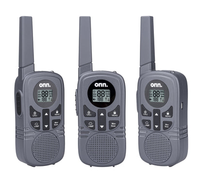 23 Mile Walkie Talkie 3 Pack with Two Way Radios, LED Light, 22 FRS Channel Options