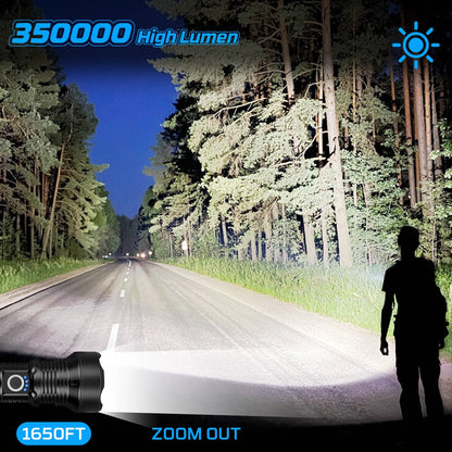 Rechargeable Flashlights 350000 High Lumens - 2 Pack, Super Bright 12 Hours Long Life LED Flashlight with 5 Modes, High Powered Flash Light for Home, Outdoor