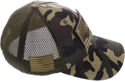 Camouflage Trucker Special Tactical Operator Forces USA Flag Patch Baseball Cap