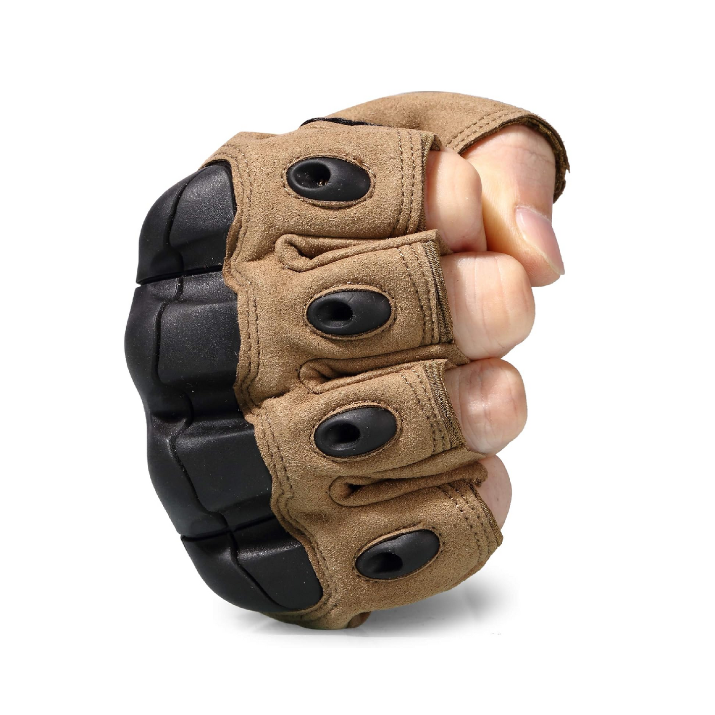 Tactical Fingerless Gloves M-Size Brown