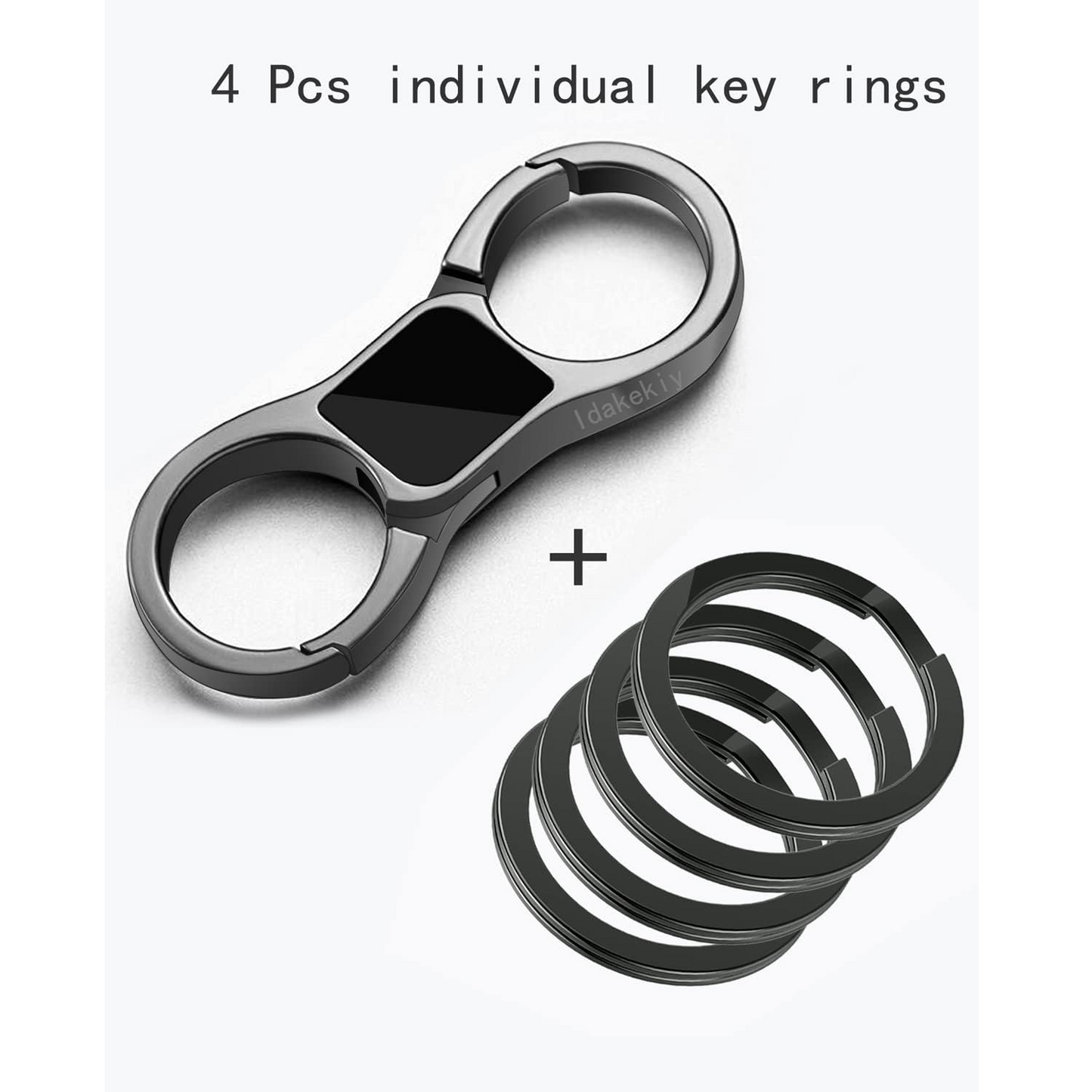 Key Chain Quick Release Spring with 4 Key Rings