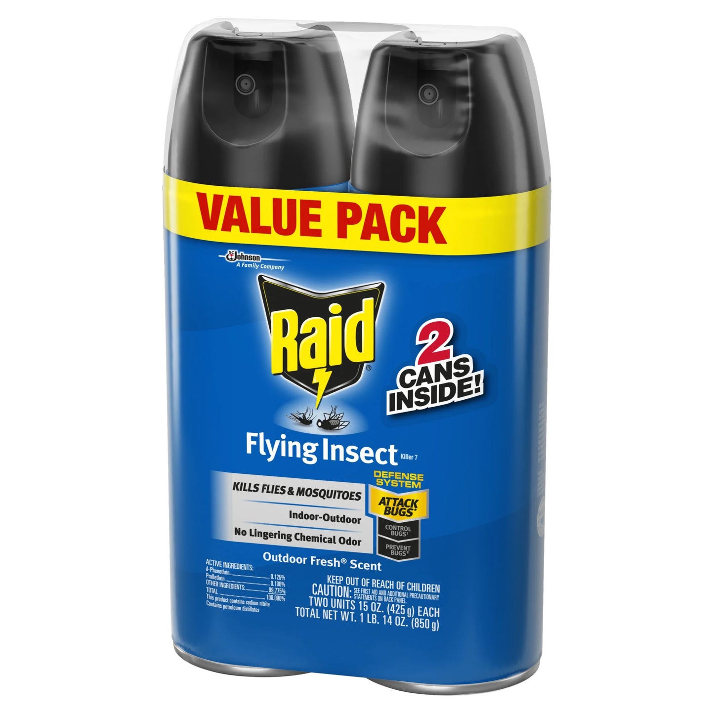 Flying Insect Killer Bug Spray 7, Get Rid of Flies & Other Bugs Indoors & Out, 15 Oz, 2 Count