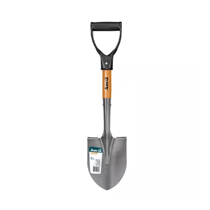 18 In. Anvil Short Wood Handle Compact Digging Shovel