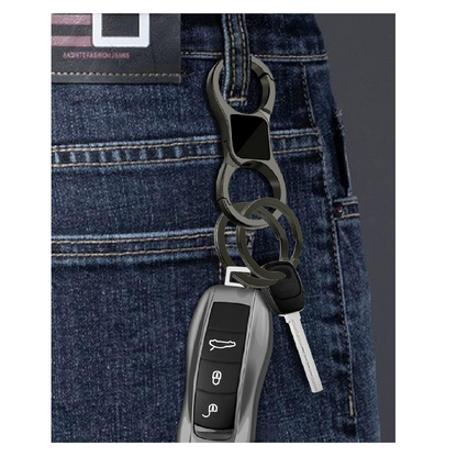 Key Chain Quick Release Spring with 4 Key Rings