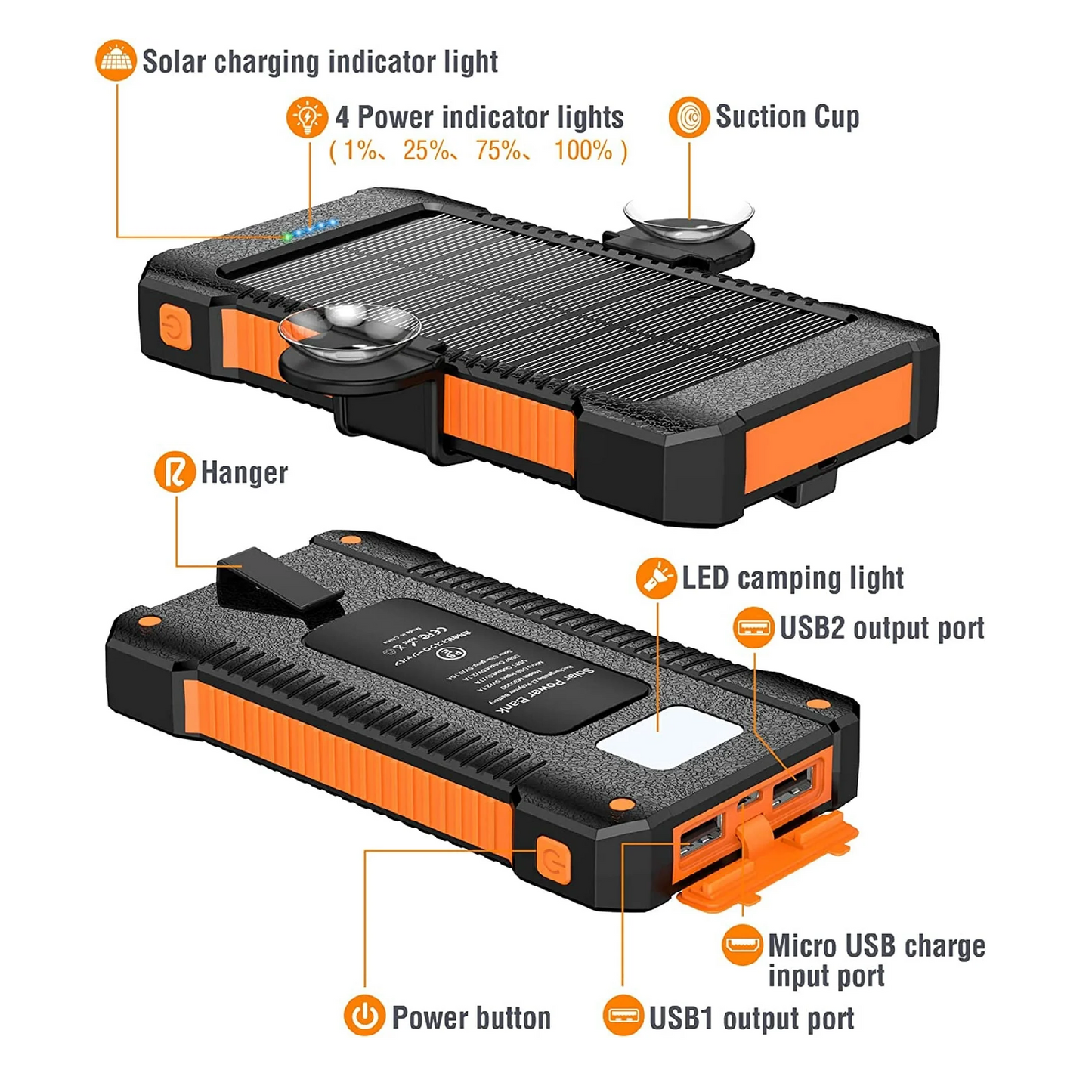 26800Mah Solar Power Bank Portable Charger