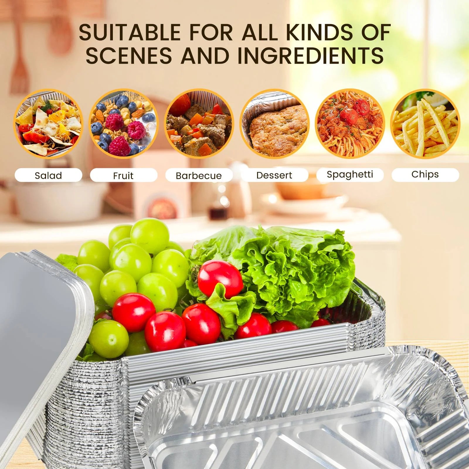 Aluminum Pans Disposable Foil (30 Pack) - Half Size Steam Table Deep Pans - Tin Pans Great for Cooking, Heating, Storing, Prepping Food