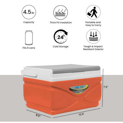 4.5 Liter Hard Portable Cooler Orange