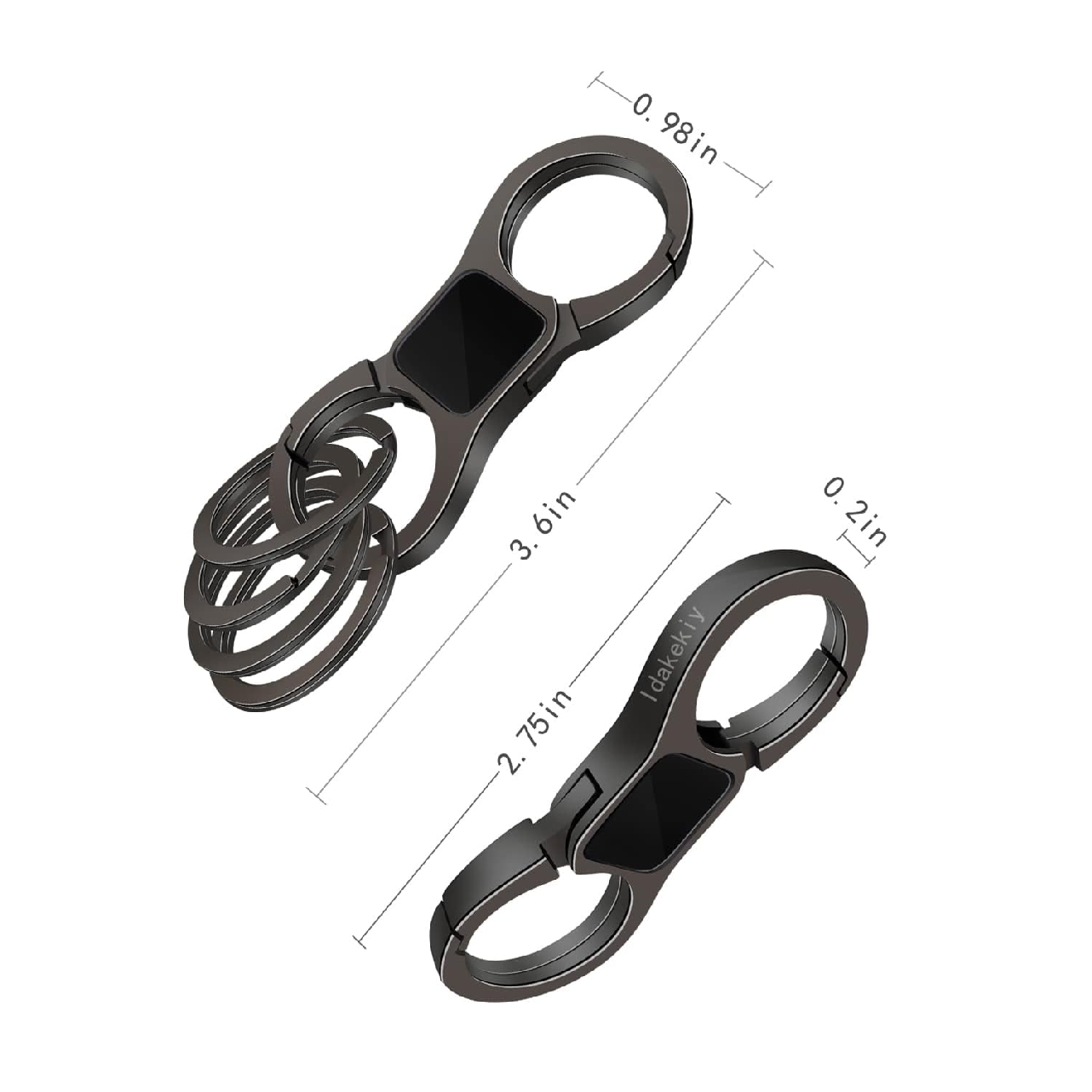 Key Chain Quick Release Spring with 4 Key Rings