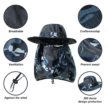 Nylon Unisex Sun Flap Hat