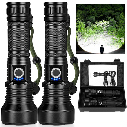 350000 High Lumens Rechargeable Flashlights 2 Pack