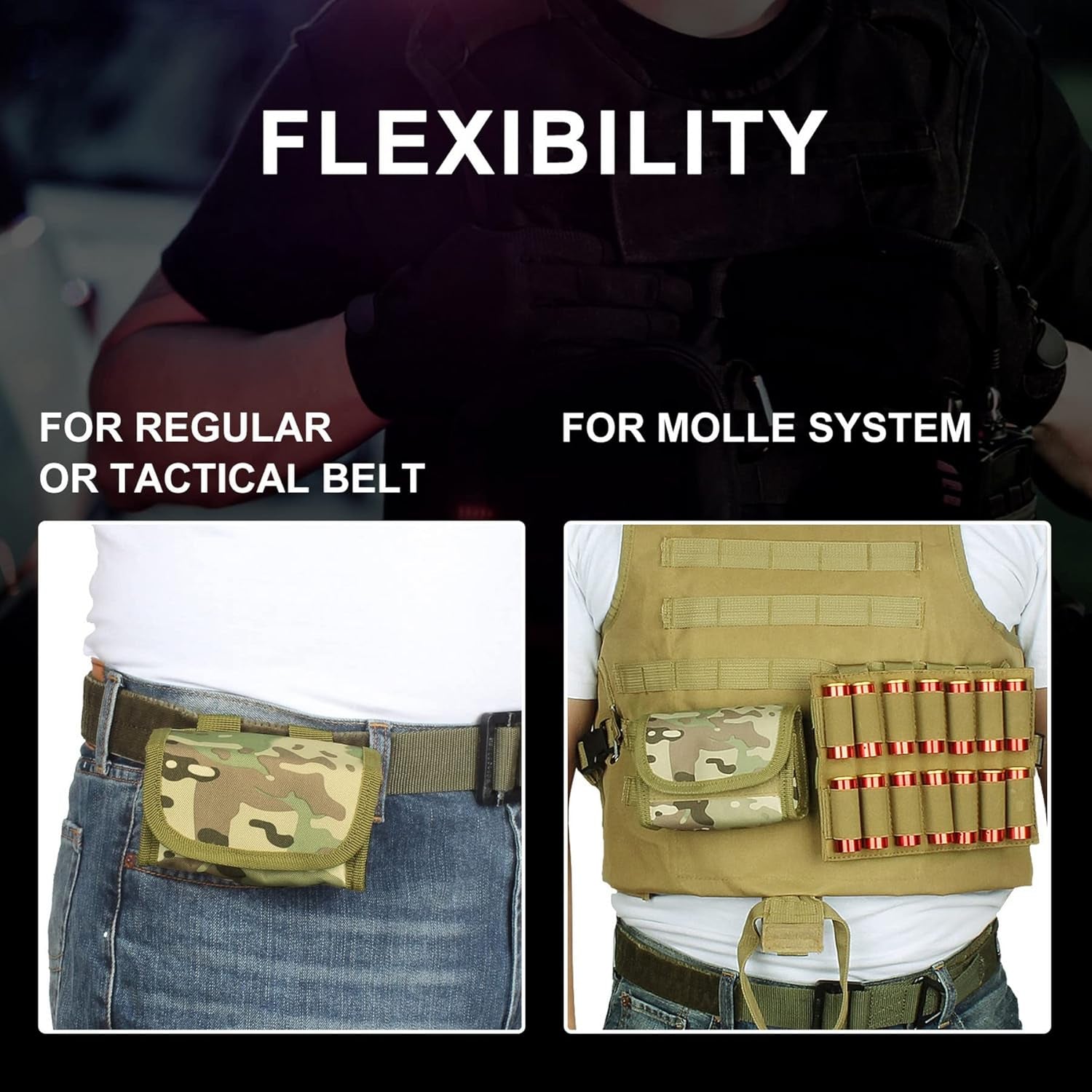 10 round Shotgun Shotshell Reload Holder Molle Pouch for 12 Gauge/20G …