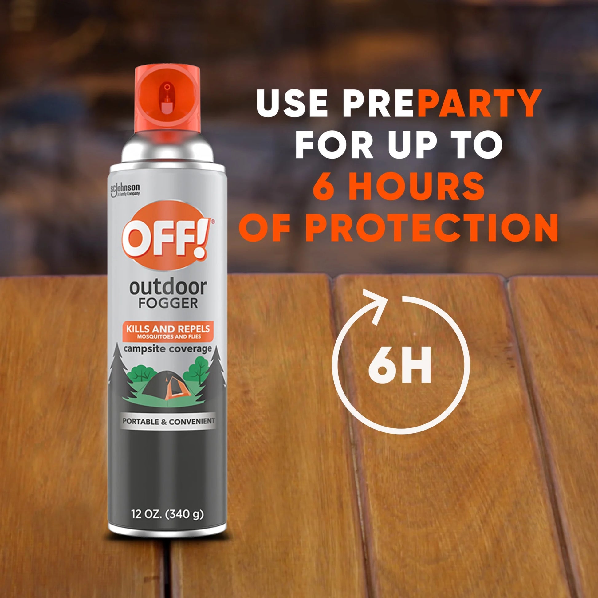 Outdoor Mosquito Fogger, Campsite Insecticide with up to 6 Hours of Protection, 12 Oz