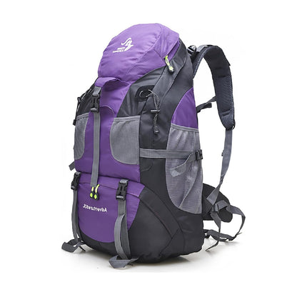 50L Hiking Water Resistant Backpack Purple