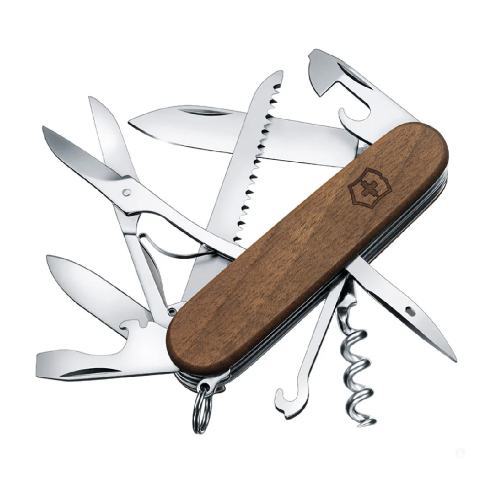 Swiss Folding Knife Victorinox Huntsman Wood